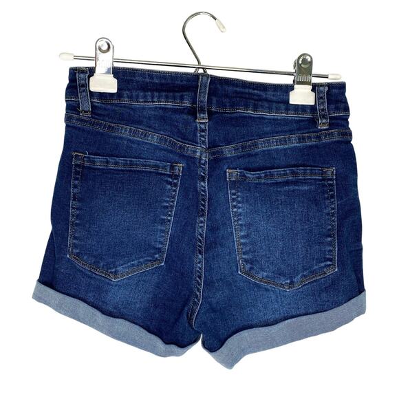 MIAMI High Rise Cuffed Hem Denim Jean Shorts Junior's Size 5 Blue Hi Waisted - Picture 9 of 9